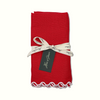 The Vivienne Linen Dinner Napkins - Red & White