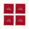 The Vivienne Square Cocktail Napkins - Red & White